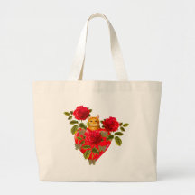 Kitty Cat Valentine Tote Bags