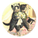 Kitty Cat Wedding stickers