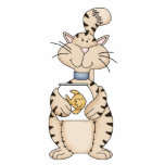 Kitty Cat with Goldfish Ornament Acrylic Cut Out