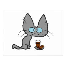 Kitty Cats chocolate chip cookies & chocolate milk Postcards