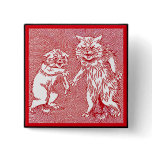 Kitty Cats in Red  by Louis Wain buttons