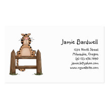 Kitty Cats · Tabby Cat on Fence Business Card Template