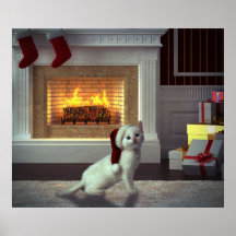 Kitty Christmas Print