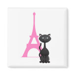 Kitty on vacation in Paris Refrigerator Magnet