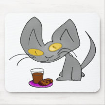 Kitty Sees Cookies And Chocolate Milk Mousepad