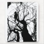 KITTY TREE SILHOUETTE B&W MOUSEPAD