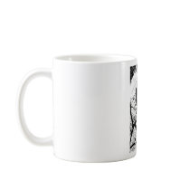 KITTY TREE SILHOUETTE B&W COFFEE MUG
