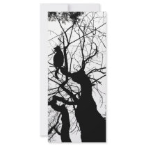 KITTY TREE SILHOUETTE B&W FULL COLOR RACK CARD