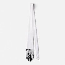 KITTY TREE SILHOUETTE B&W CUSTOM TIES