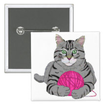 Kitty with Yarn Pin