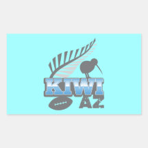 KIWI AZ rugby bird and silver fern Rectangle Stickers