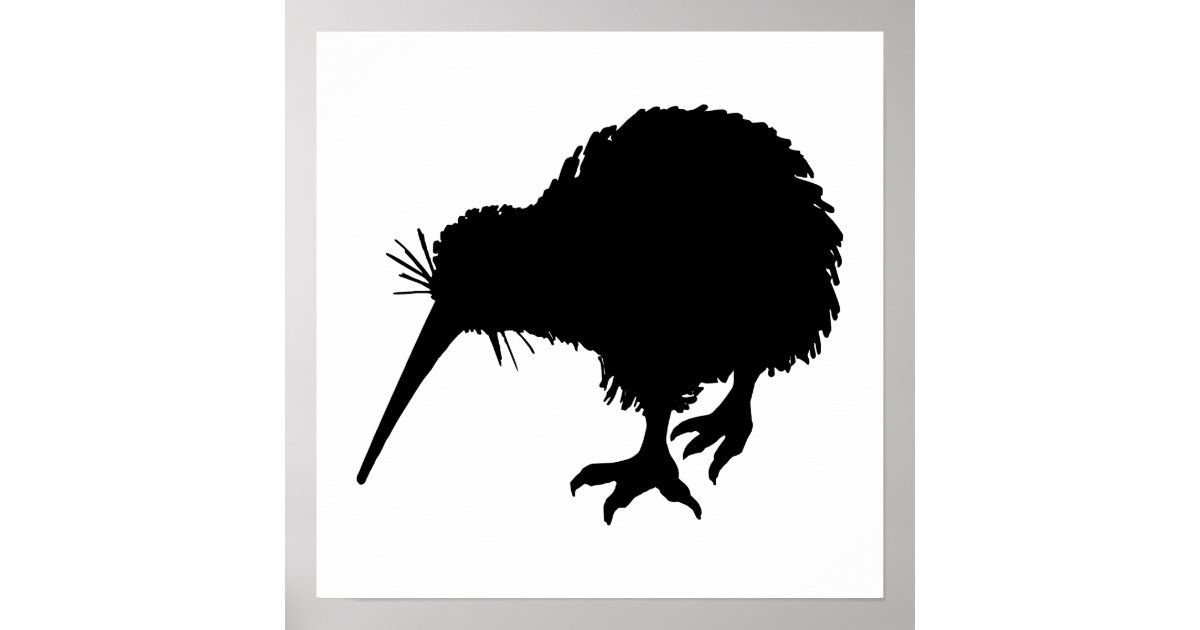 Kiwi Bird Silhouette Poster | Zazzle