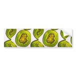 Kiwi fruit slice bumper stickers