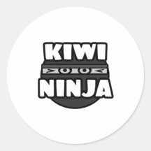 Kiwi Ninja Round Stickers