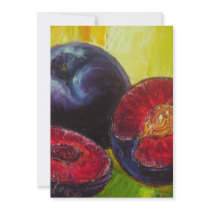 Kiwi & Plums Fruit Party Invitation