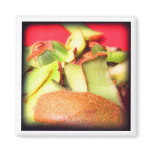 kiwi skins on red magnets