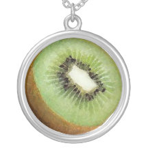 Kiwi water colour necklace