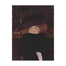 Klimt, Gustav Dame mit Hut und Federboa 1909 Techn Postcard
