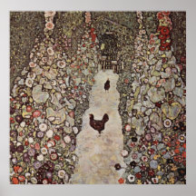 Klimt, Gustav Garden with Roosters Poster