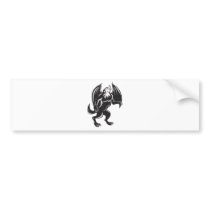 Kludde Black Wolf Dog With Bat Wings Bumper Stickers