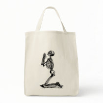 Kneeling Skeleton Tote Bag