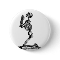 Kneeling Skeleton Pinback Button