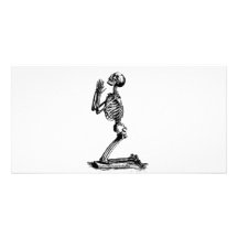 Kneeling Skeleton Photo Cards