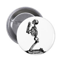Kneeling Skeleton Pinback Button