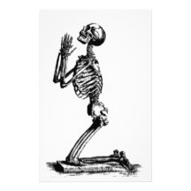 Kneeling Skeleton Stationery Design