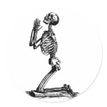 Kneeling Skeleton Sticker