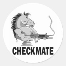 Knight (chess) round sticker