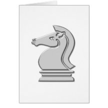 Knight Cool Metallic Chess Piece Cards