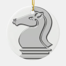 Knight Cool Metallic Chess Piece Christmas Ornament