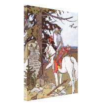 Knight on White Horse Stretched Canvas Prints