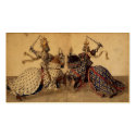 Knights jousting business cards