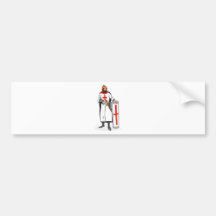 knights templar with sword and shield bumper stickers