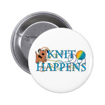 Knit Happens Pinback Button