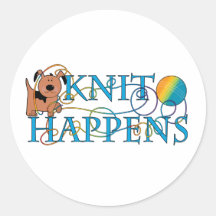 Knit Happens Round Sticker