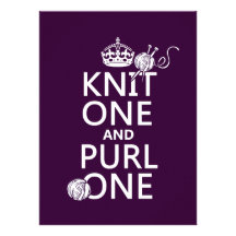 Knit One and Purl One (keep calm-all colours) Personalised Announcement