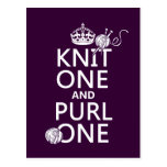 Knit One and Purl One (keep calm-all colours) Post Card