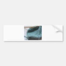 Knit wit hat and needle bumper stickers