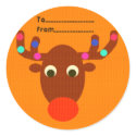 Knitted Rudolph stickers