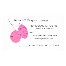 Knitter Yarn'n Needles Business Cards
