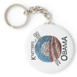 Knitters for Obama Keychain #1