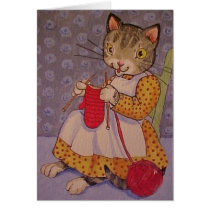 Knittin' Kitten Card