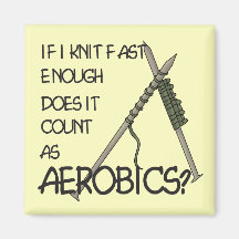 Knitting Aerobics Fridge Magnet