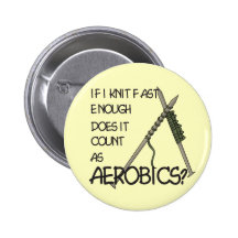 Knitting Aerobics Pin