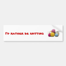 knitting bumper sticker