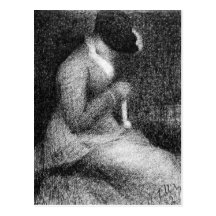 Knitting by Georges Seurat Post Card