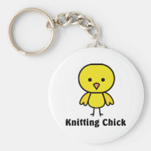 Knitting Chick Key Chain
